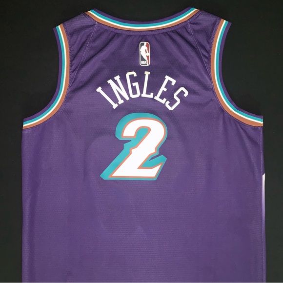 SOLD Nike Joe Ingles Utah Jazz #2 Purple Classic Throwback Swingman Jersey 40 S - Picture 2 of 7